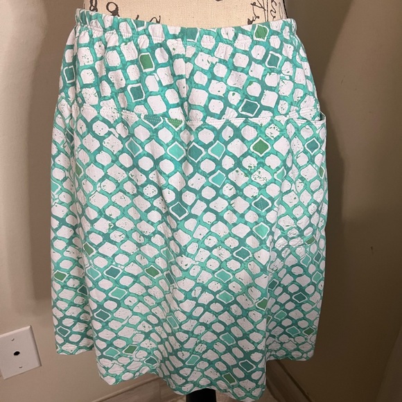 IBKUL Teal and White A-Line Skirt - Picture 2 of 6